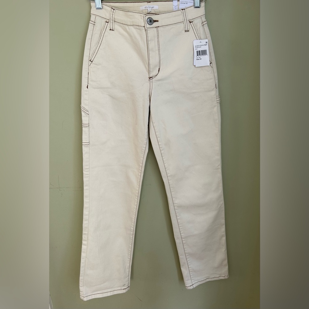 NWT STS Blue Allison Baggy Straight Ultra High Rise Sz 25. Off white carpenter